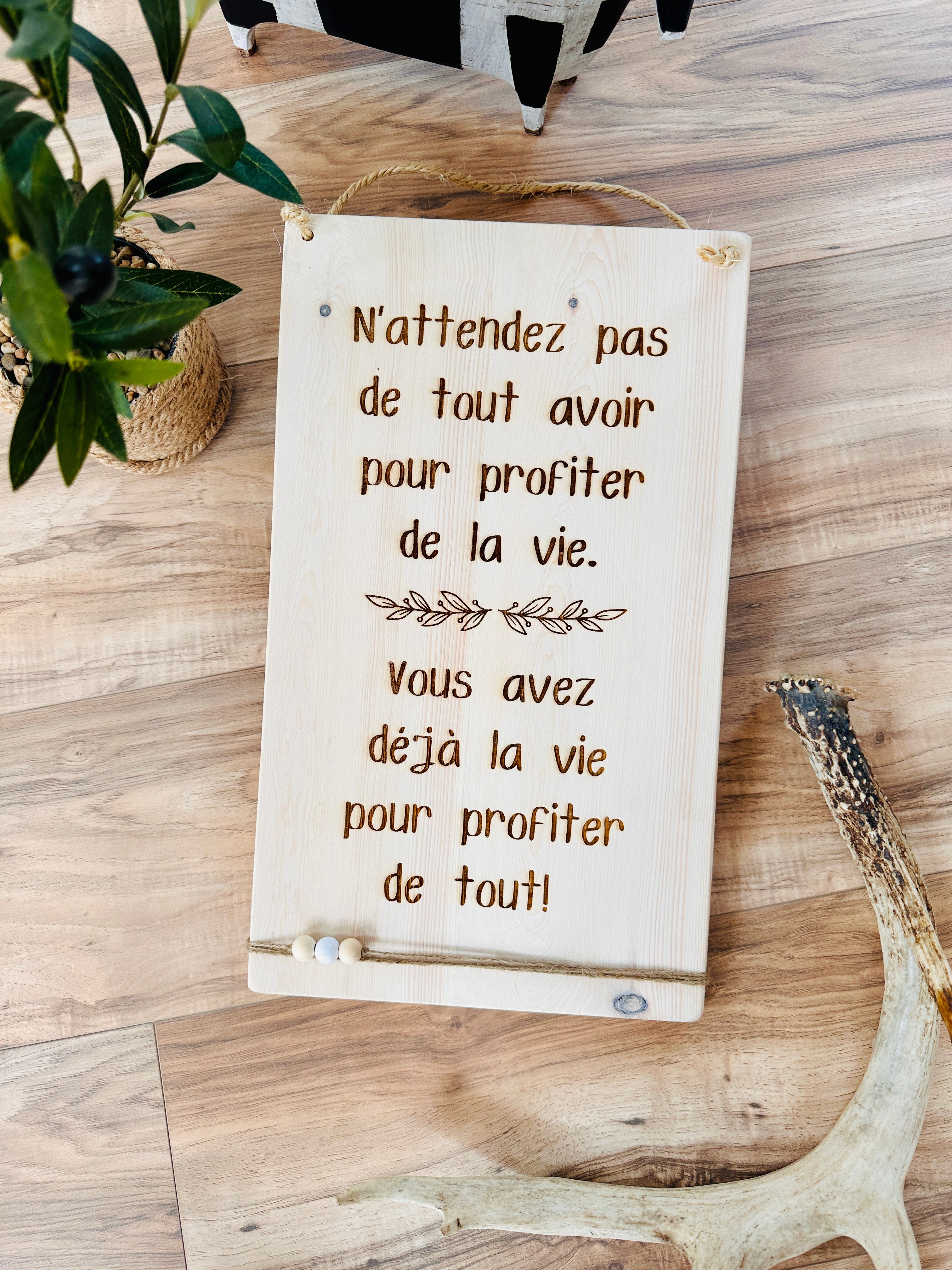 Le panneau "Profiter de la vie"