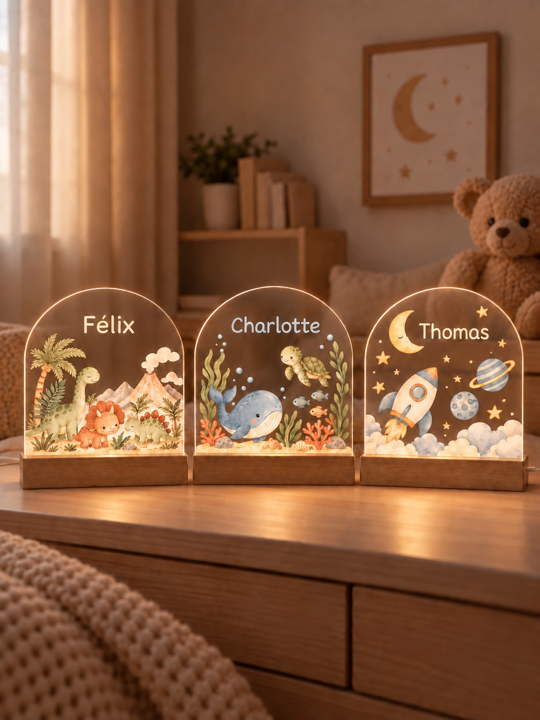 Veilleuse personnalisée pour enfant – En couleur