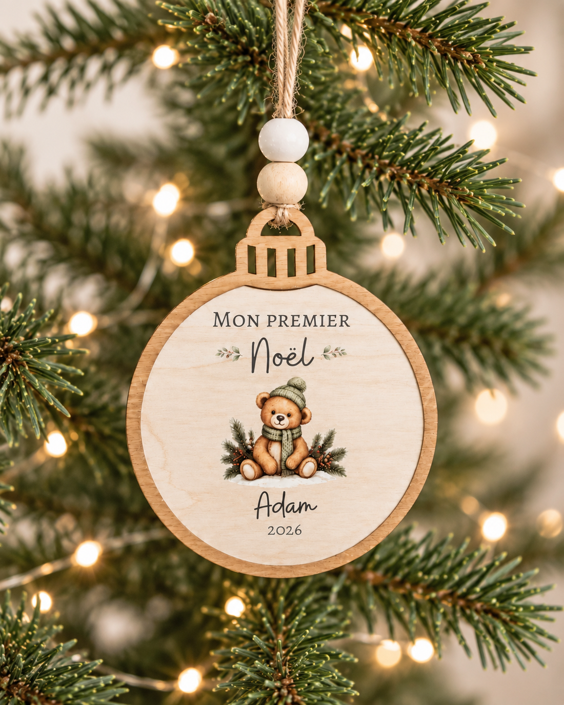 Ornement de Noël – Mon premier Noël | En couleur
