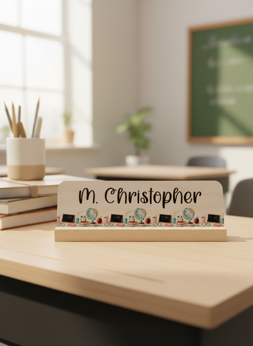 La plaque porte-nom pour enseignant(e)