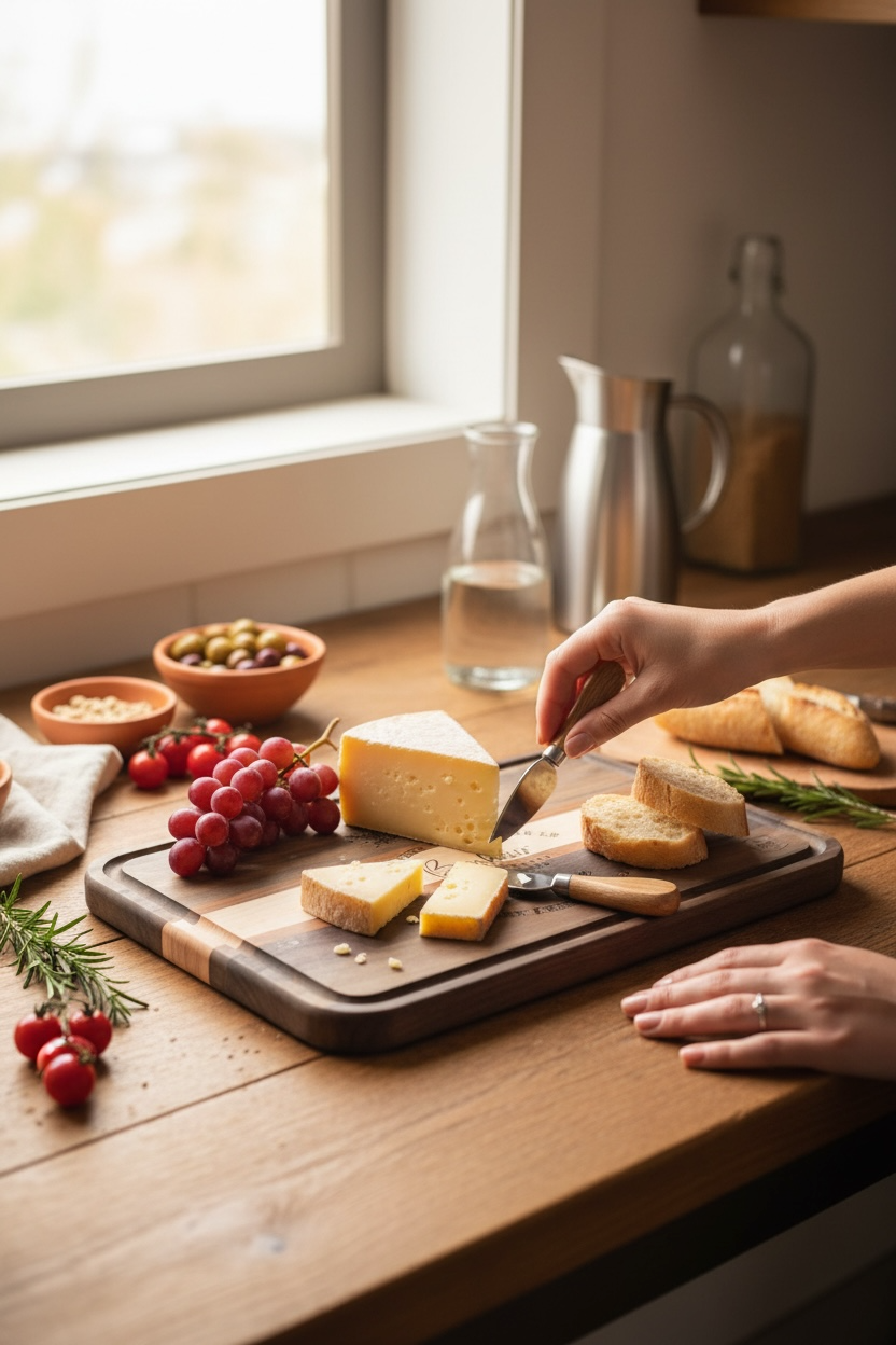 Planche de présentation "Bonheur et fromage"