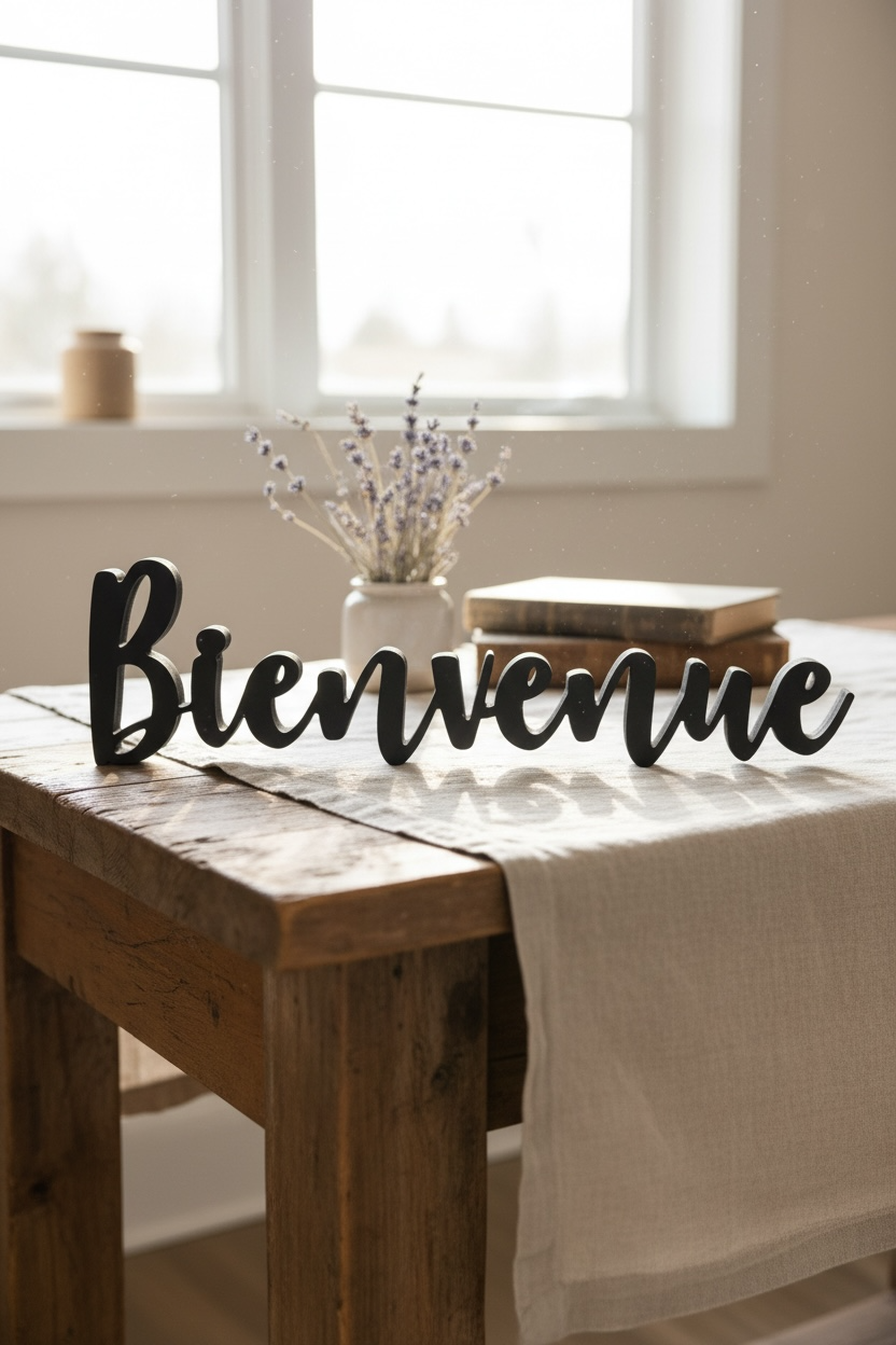 Mot décoratif Bienvenue