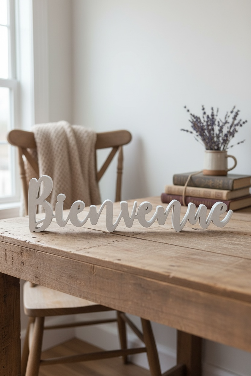 Mot décoratif Bienvenue