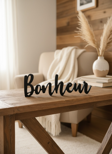 Mot décoratif Bonheur