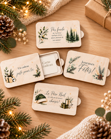 Porte-carte cadeau de Noël – En bois