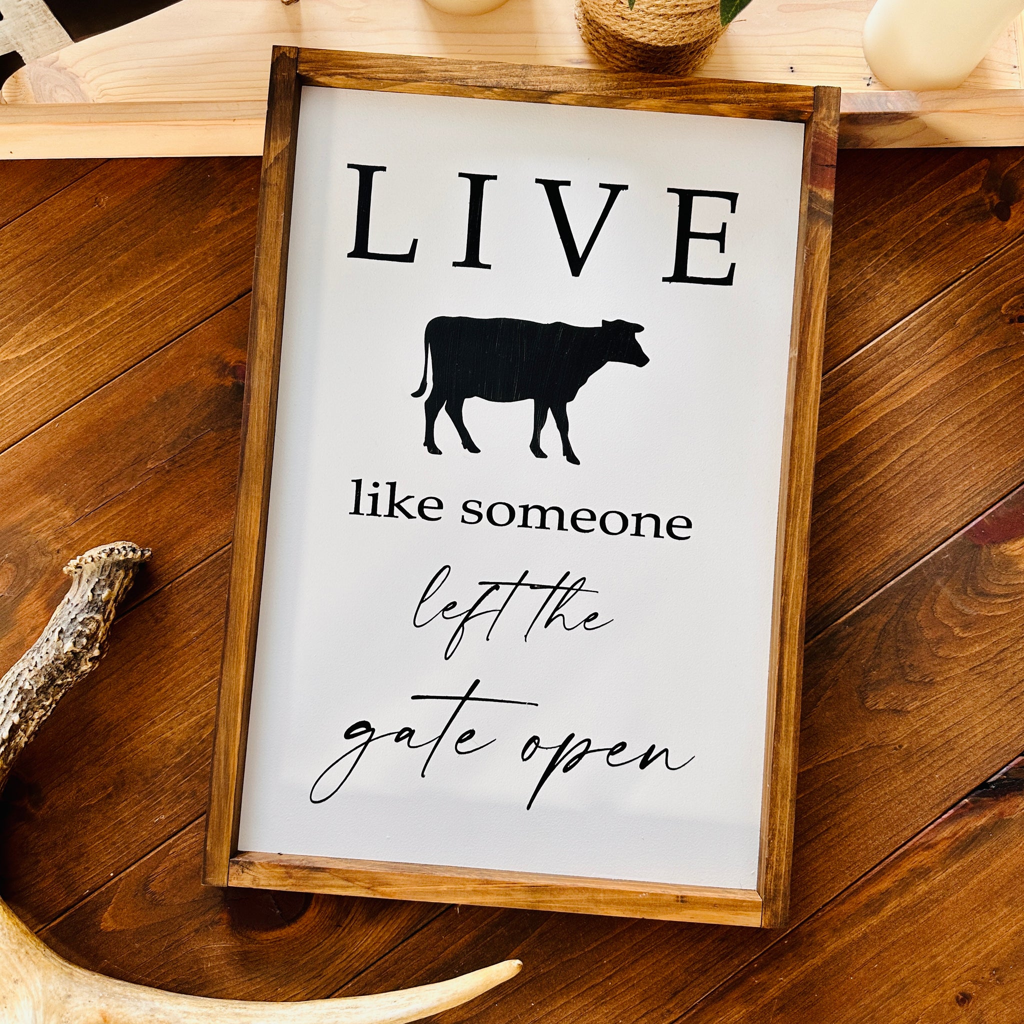 Cadre “Live like someone left the gate open"