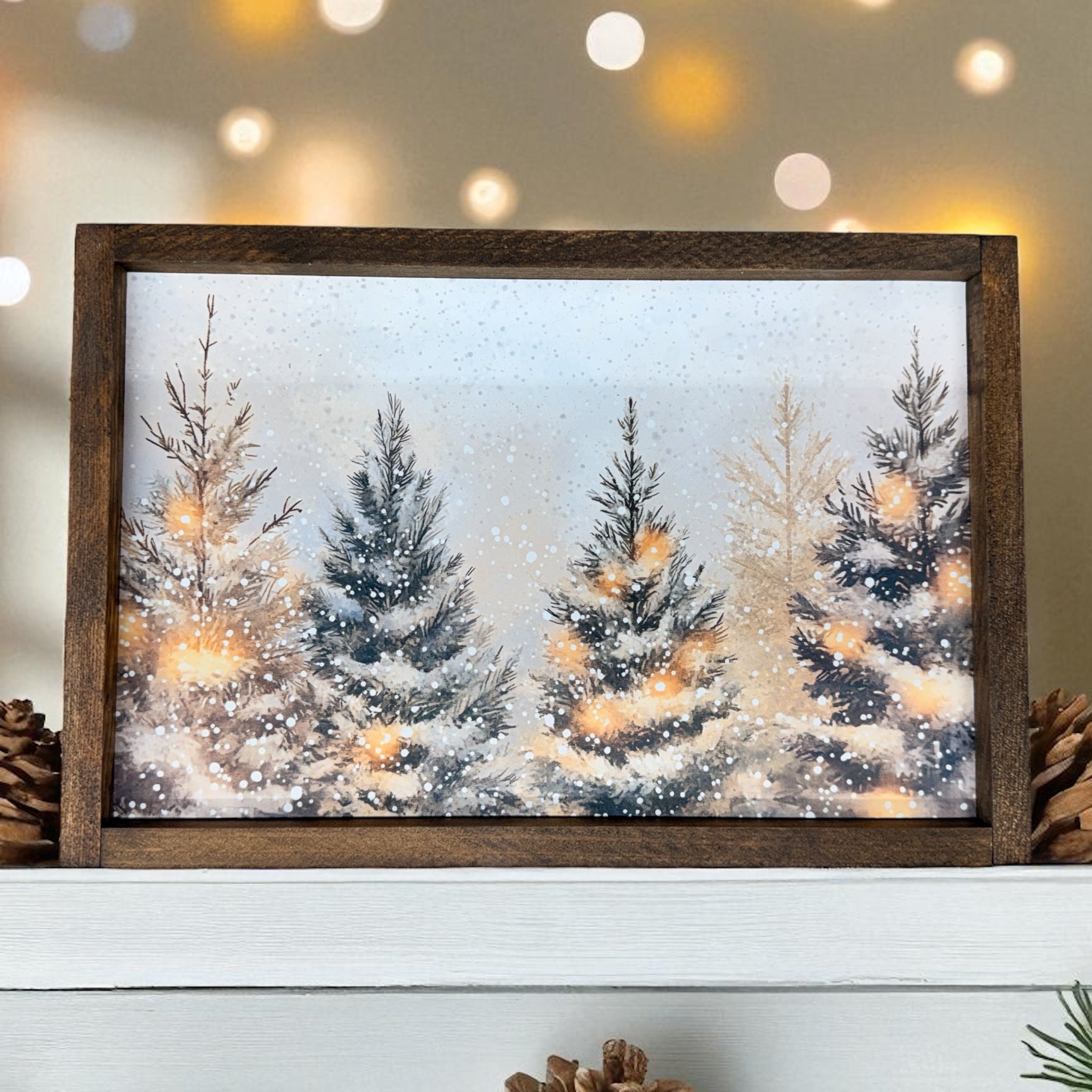 Cadre "Sapins enneigés