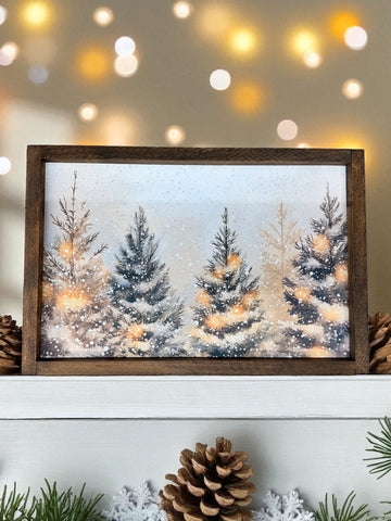 Cadre "Sapins enneigés