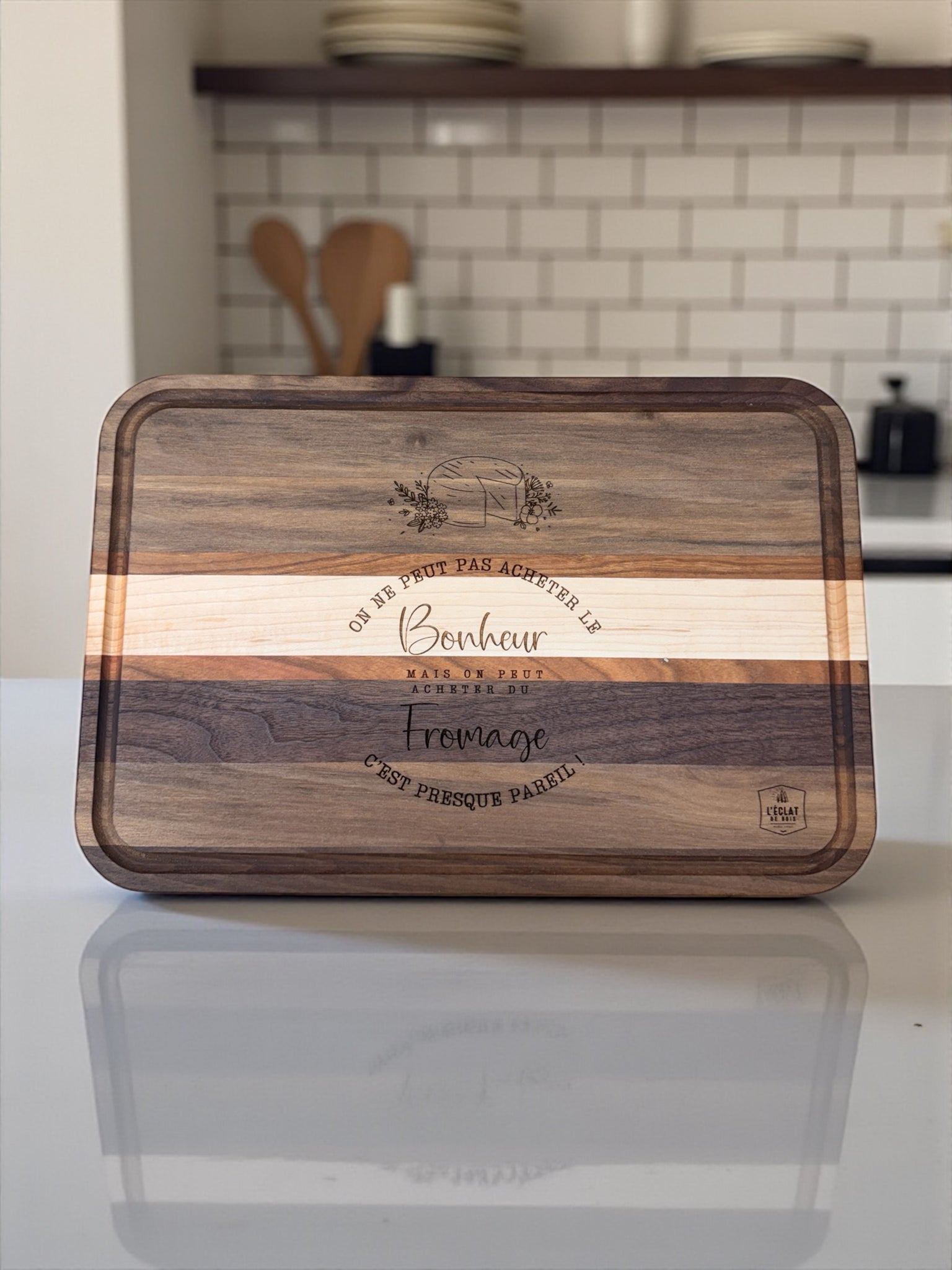 Planche de présentation "Bonheur et fromage"