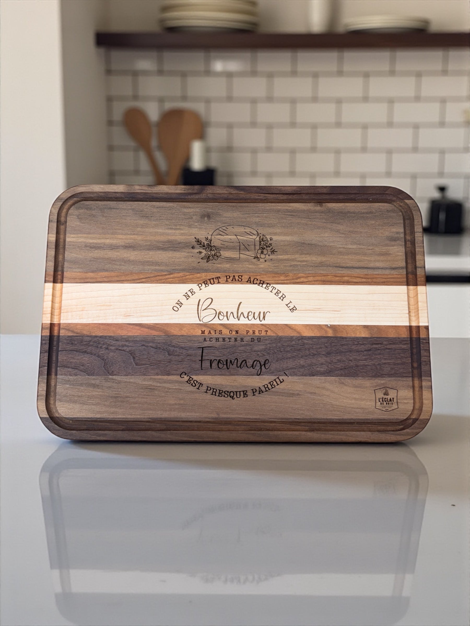 Planche de présentation "Bonheur et fromage"