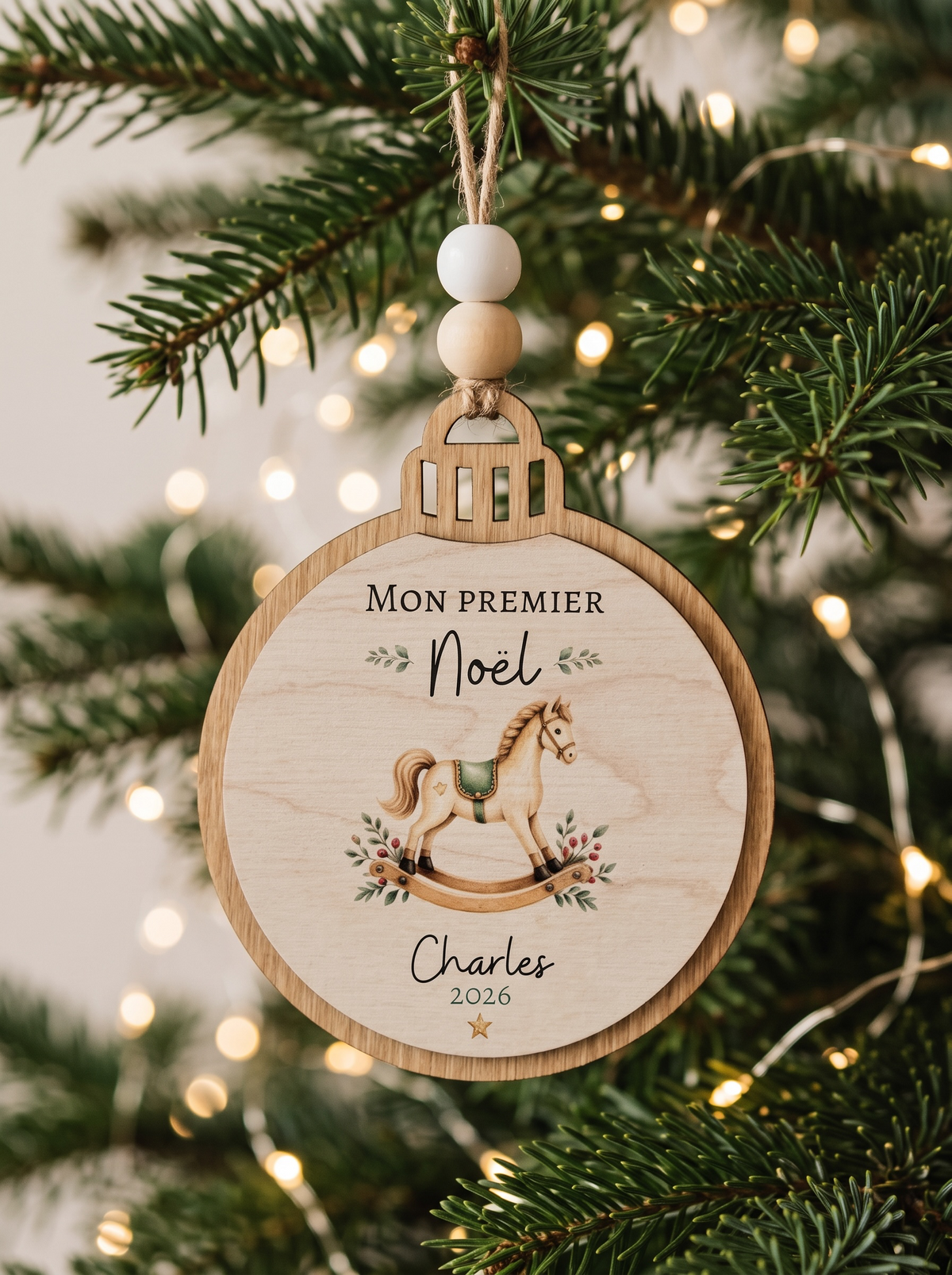 Ornement de Noël – Mon premier Noël | En couleur