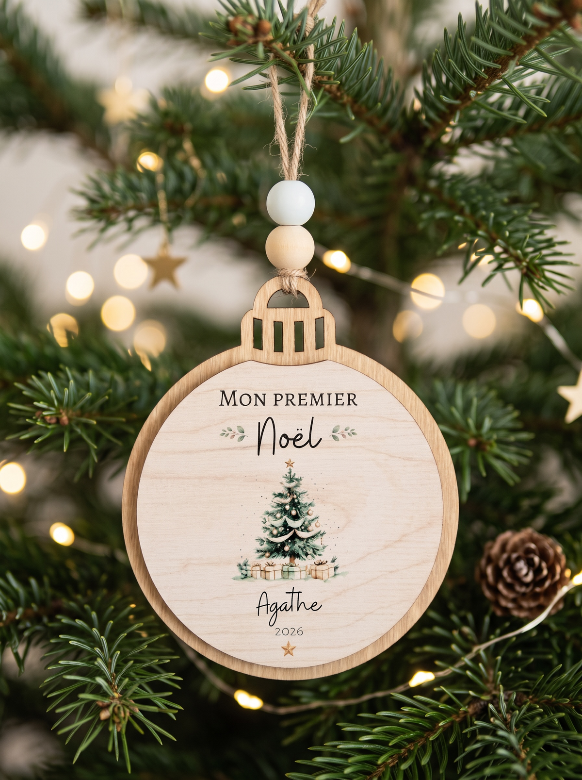 Ornement de Noël – Mon premier Noël | En couleur