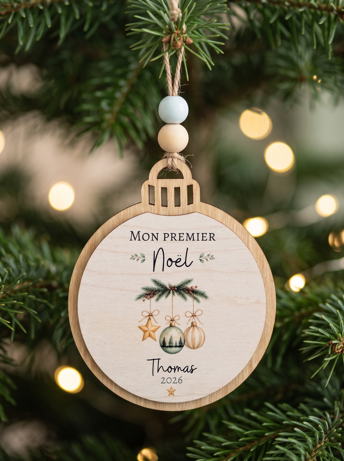 Ornement de Noël – Mon premier Noël | En couleur