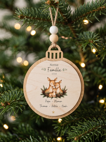 Ornement de Noël – Notre famille | En couleur