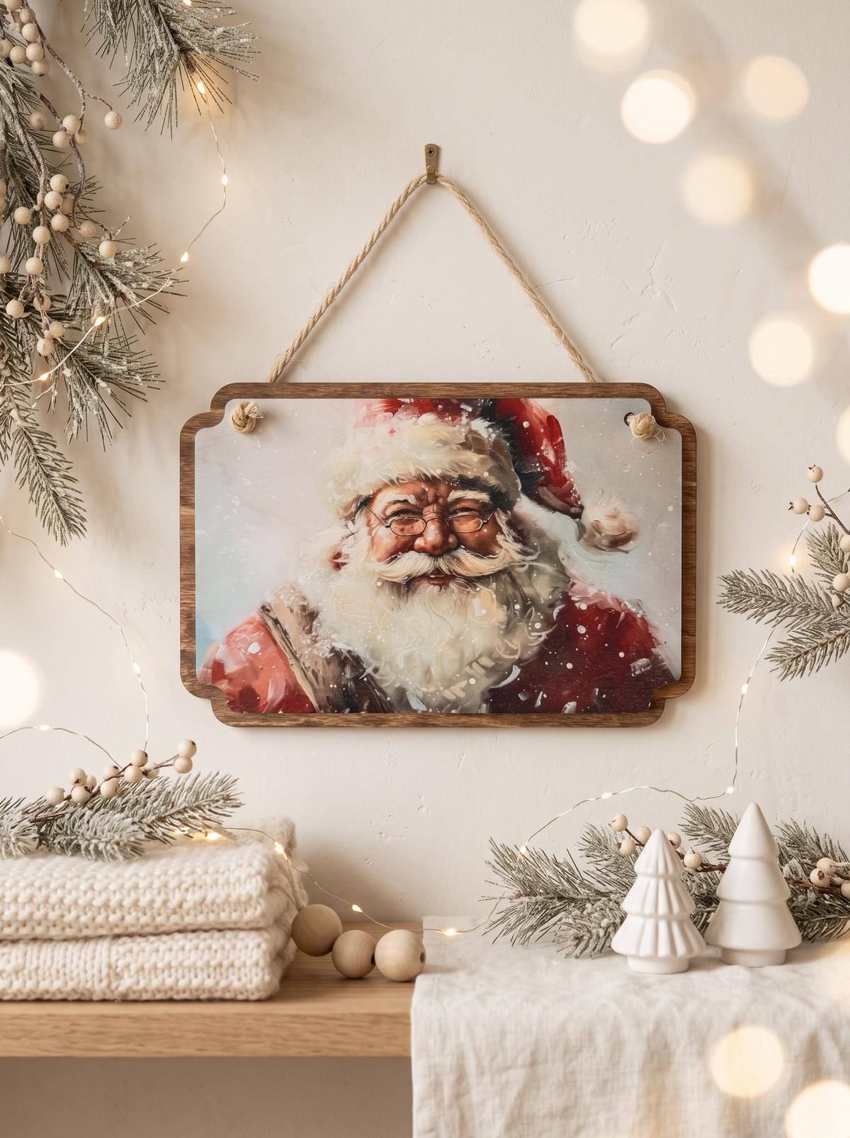 Cadre de Noël en bois – Le grand soir