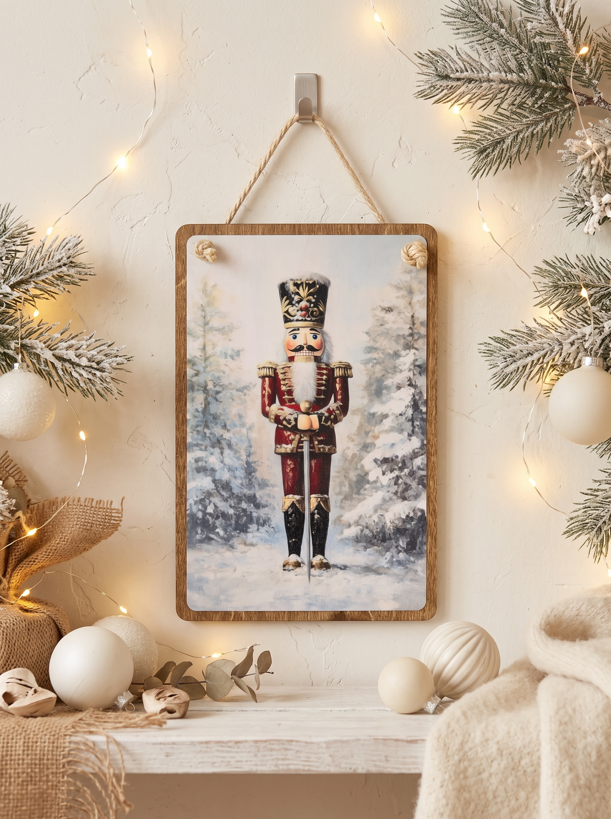 Cadre de Noël en bois – Le gardien des Fêtes