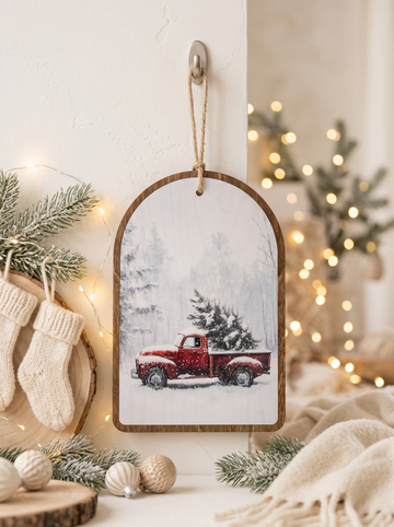 Cadre de Noël en bois – En route vers Noël