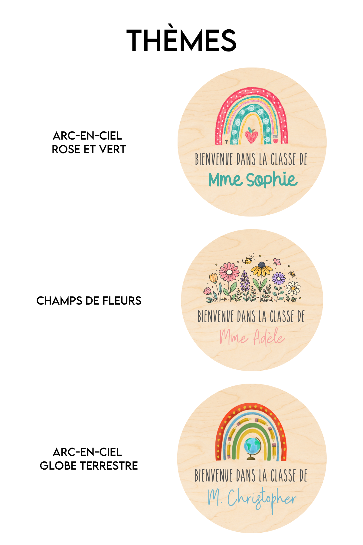 L'affiche de classe personnalisée colorée