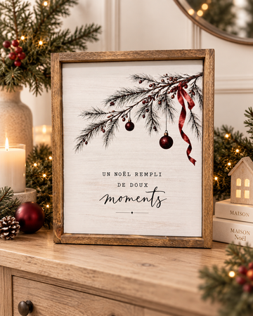 Cadre de Noël en bois – De doux moments